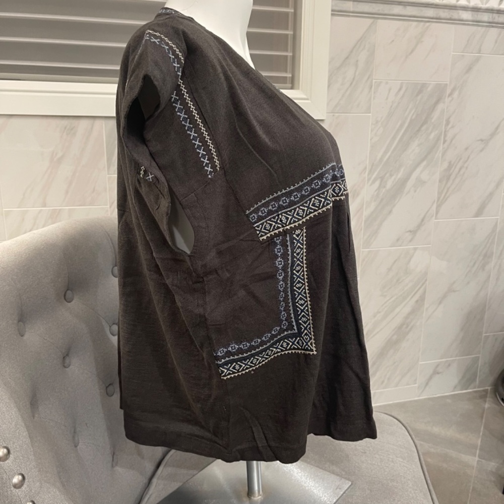 Lucky Brand Cap Sleeved Cotton Blouse - Picture 2 of 8